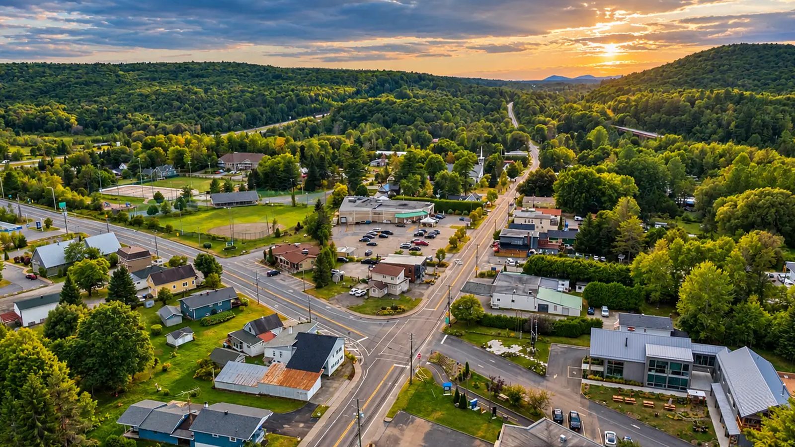 Eastman en images : un coin de la ville (Estrie)
