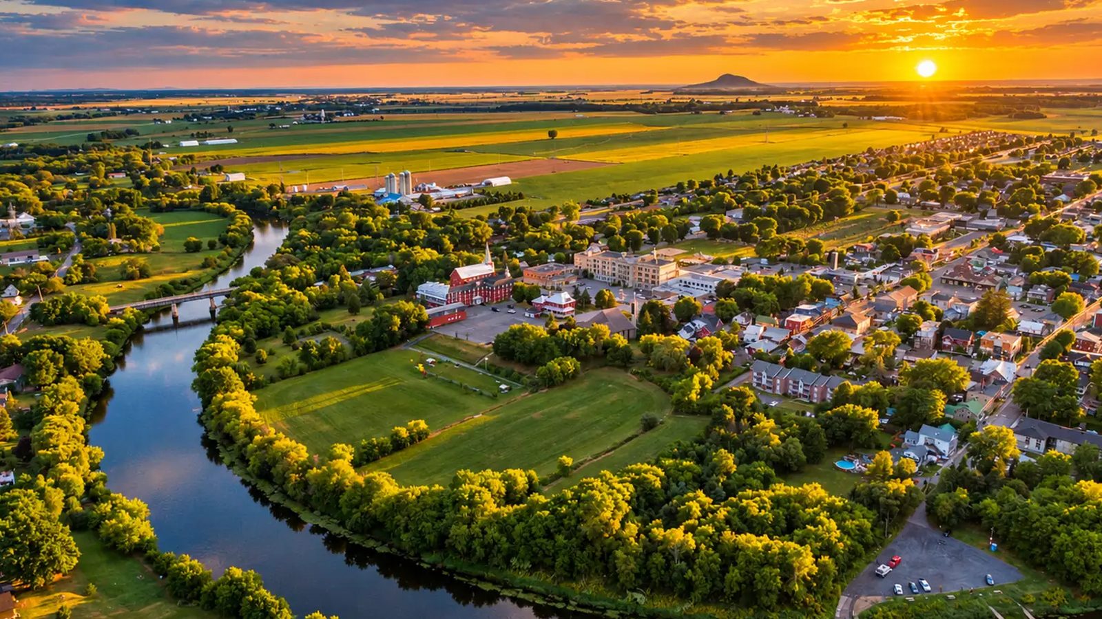 Saint-Césaire en images : un coin de la ville (Montérégie)