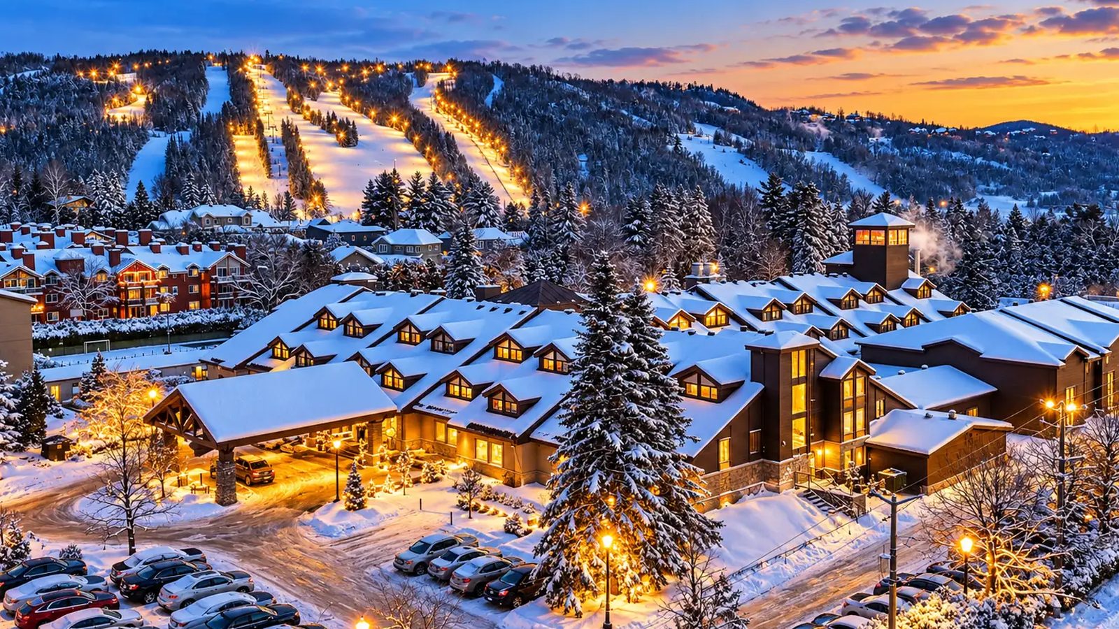 Saint-Sauveur en images : un coin de la ville (Laurentides)